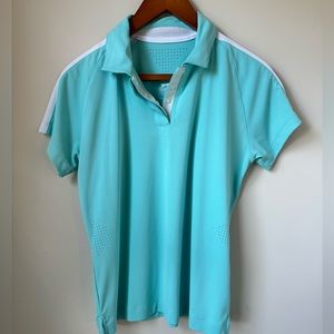 Slazenger medium teal/aqua gold polo shirt